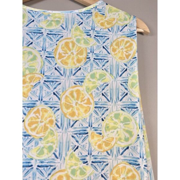 Lands' End Citrus Lemon Lime Women's 3X Ruffle Hem Wrap Sun Dress Swim Coverup - Picture 8 of 15